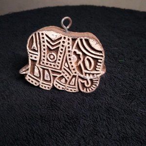 Hand carved elephants of india in wood hand painted window charm hanger